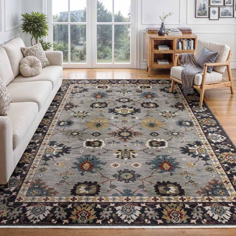 Esme Traditional Floral Blue/ Multi Area Rug