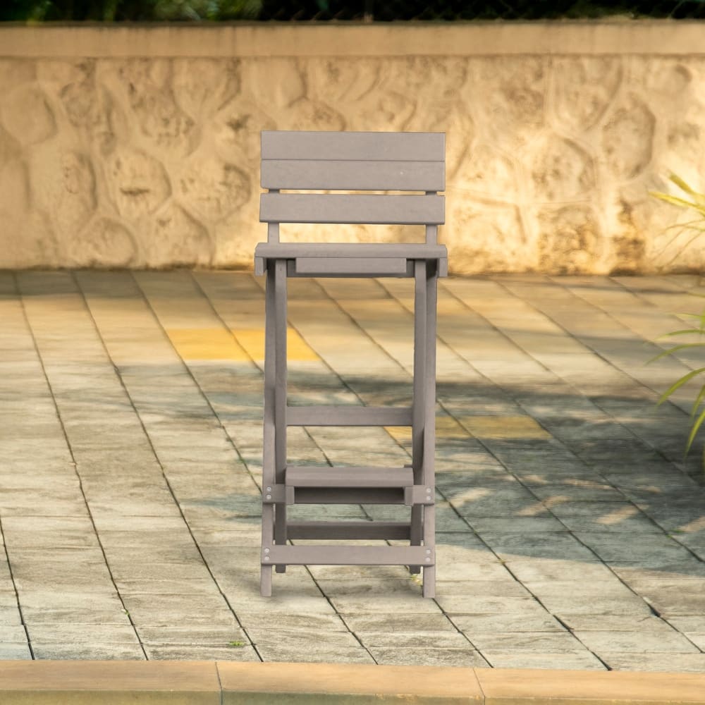 Harbor Point Fully Assembled All-Weather Recycled HDPE Outdoor Folding Bar Stool