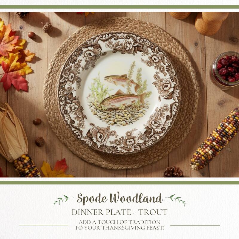 Spode Woodland Fish Motif Salad Plate