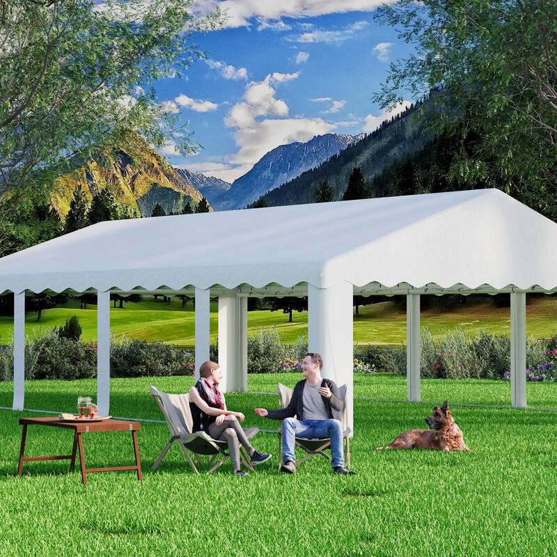Durable Party Tent Gazebo for Events, Weddings, and BBQs - Includes Removable Sidewalls with Windows & Storage Bags, White