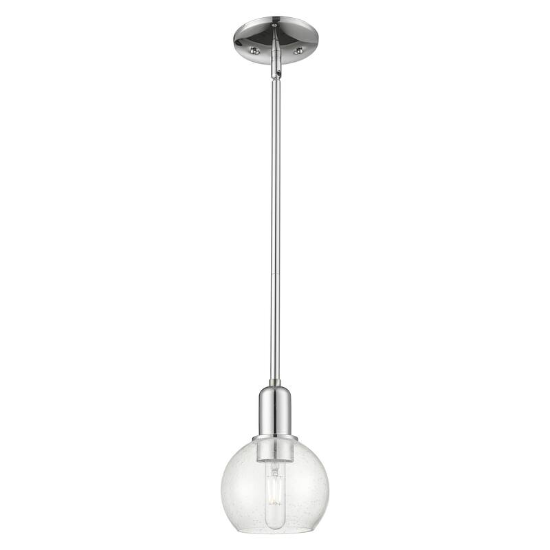 Innovations Lighting Endless Possibilities Arcadia - Athens - 1 Light 6" Stem Hung Mini Pendant - Polished Chrome/Seedy