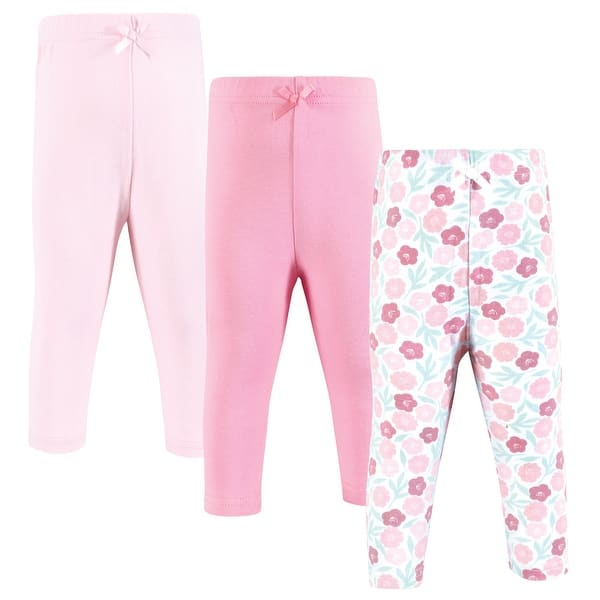 slide 1 of 1, Hudson Baby Infant Girl Cotton Pants and Leggings, Mint Floral, 2T Mint Floral - 4T