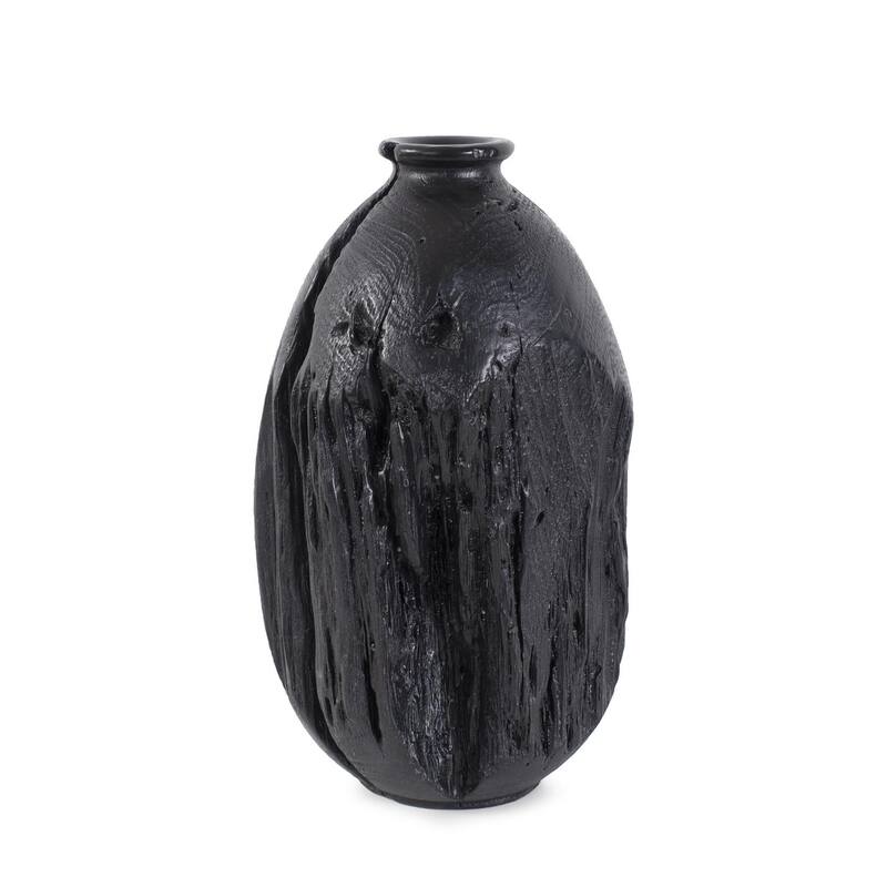Haru Tall Vase in Black - 11.5H x 7W x 6D