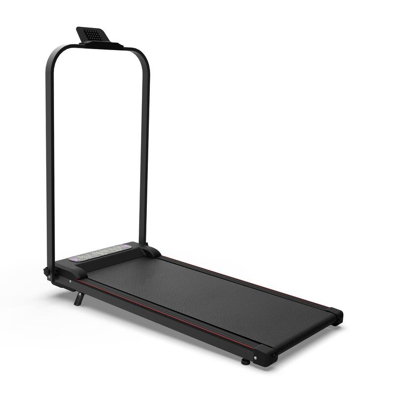 Foldable Treadmill with Handle Bar Incline, 2 in 1 Upgrade Portable Under Desk Walking Pad and Vibration Pad with Remote Control