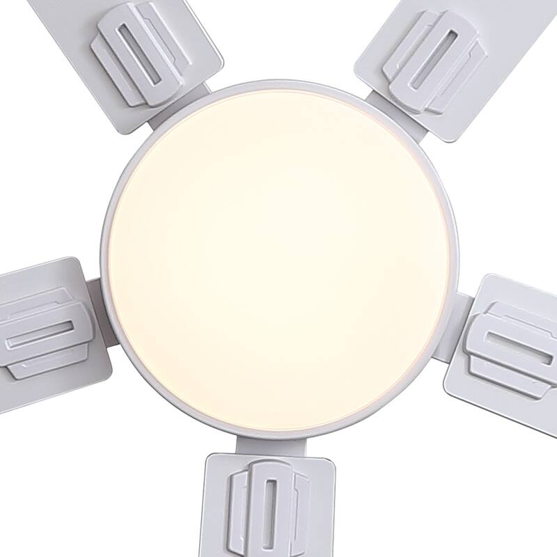 YUHAO AeroLite 48 in. Indoor White Low Profile Standard Ceiling Fan with Bright White Integrated LED Light Kit, Remote Included