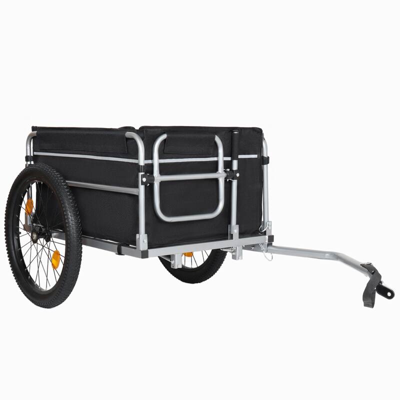 Bike Cargo Trailer, 110lbs Load Capacity, Heavy-Duty Bicycle Wagon Cart, Foldable Compact Storage, Featuring upgraded Fat tires