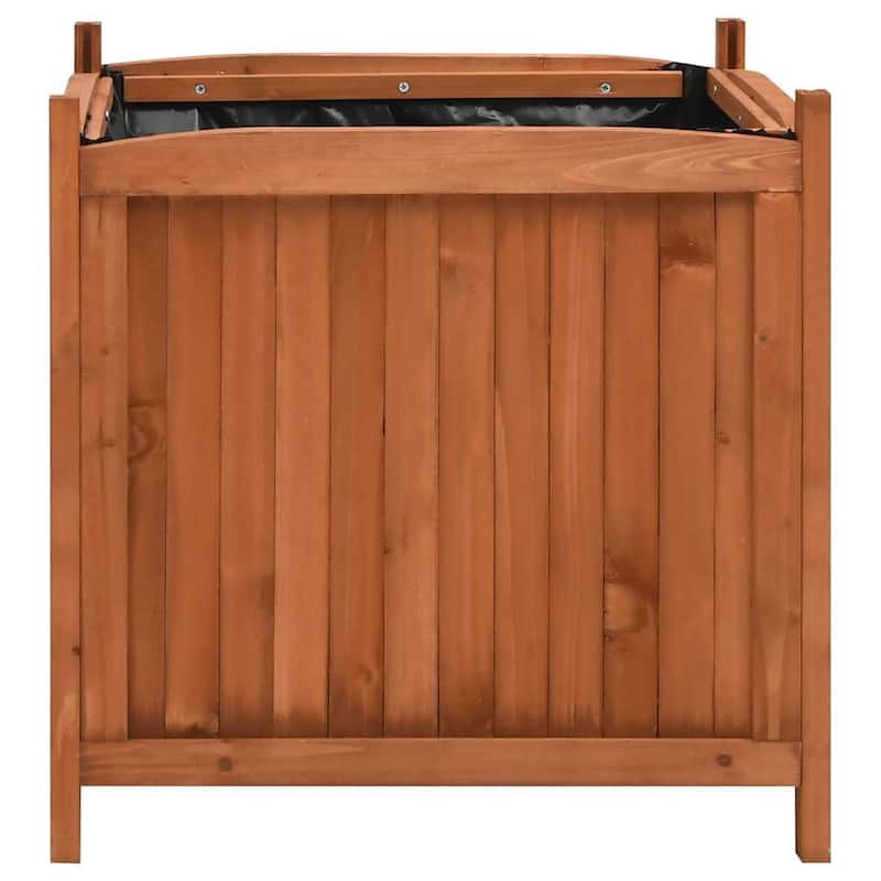 vidaXL Raised Bed Set of 2 Brown Firwood with water-based paint Large - 19.7"x19.7"x19.7"