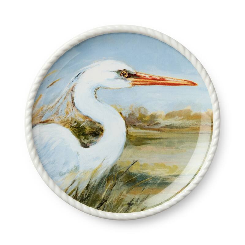 Certified International Coastal Birds 9" Salad/Dessert Plates, Set of 4 Assorted Designs - 9.00"L x 9.00"W x 1.00"H
