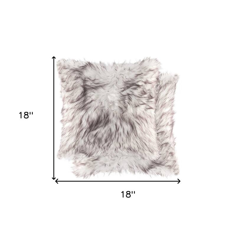 HomeRoots Set of Two 18" Brown And Off White Throw Pillows