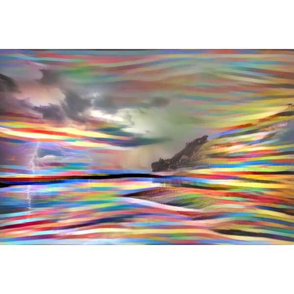 Nature Water Lightning Bolt Art Print Wall Artwork Decor