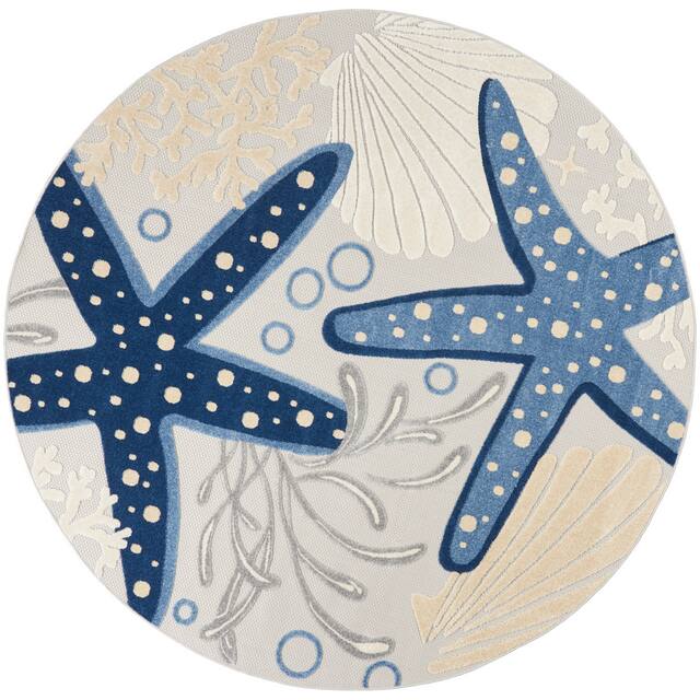 Nourison Aloha Coastal Beach Starfish Indoor/Outdoor Area Rug