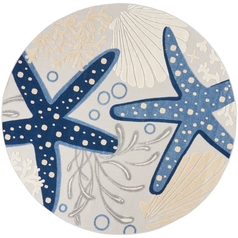 Nourison Aloha Coastal Beach Starfish Indoor/Outdoor Area Rug