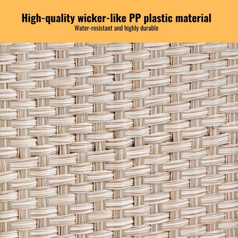 26.4 Gal PE Wicker Clothes Laundry Hamper with Lid, Removable Liner