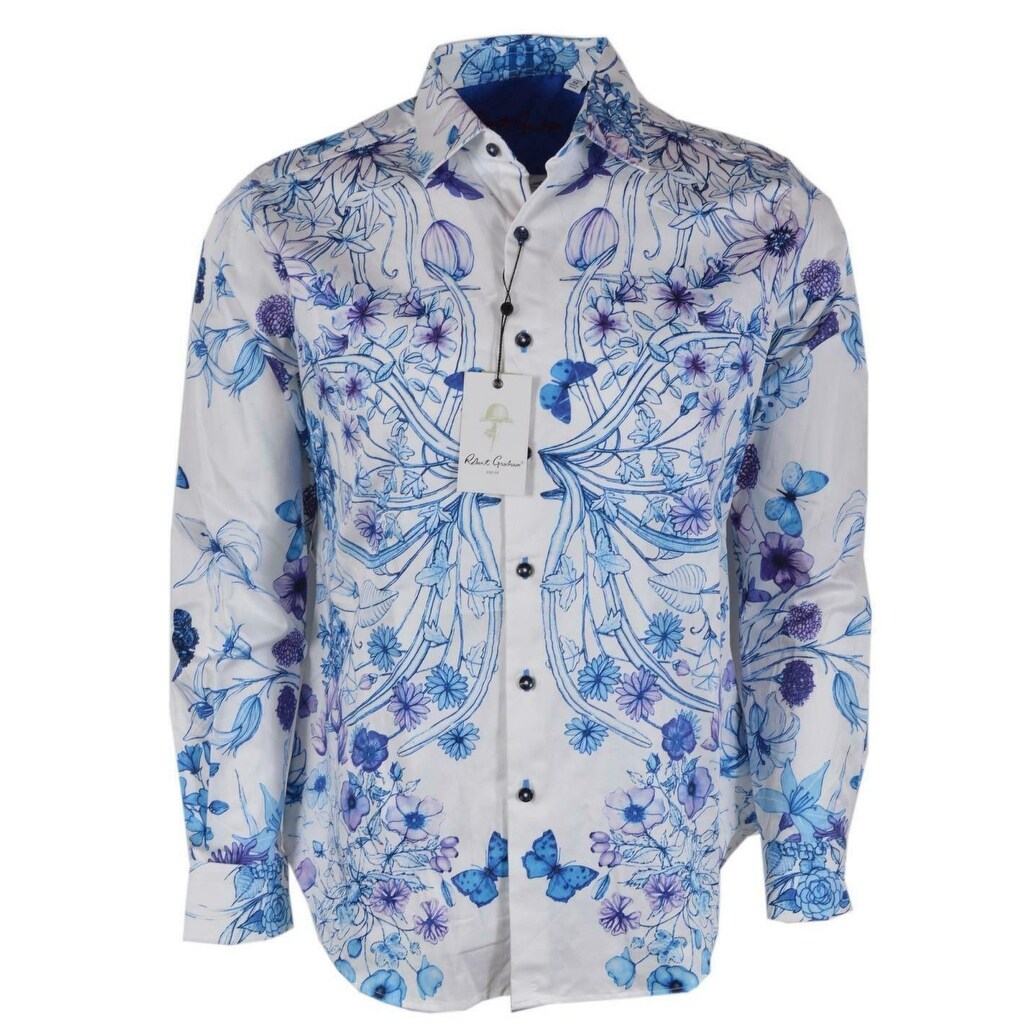 NEW Robert Graham Men/'s $198 KIVA Cotton Paisley Button Down Sports Dress Shirt