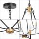 Alestair Modern Farmhouse Chandelier Wheel Light Black Metal Candle for Dining Room - D27" x H90"