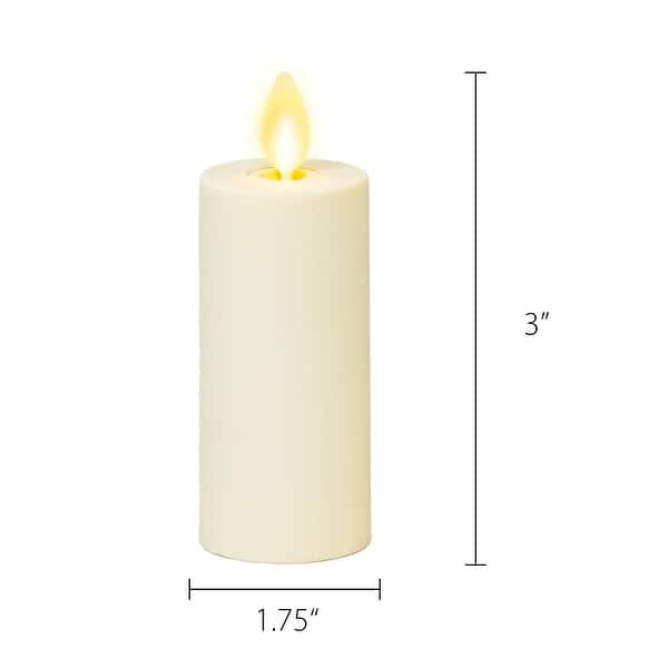 LUMINARA - Pearl Ivory Flameless Candle Votives - Flat Top Unscented (Set of 2) - 1.5" x 4.2 ...