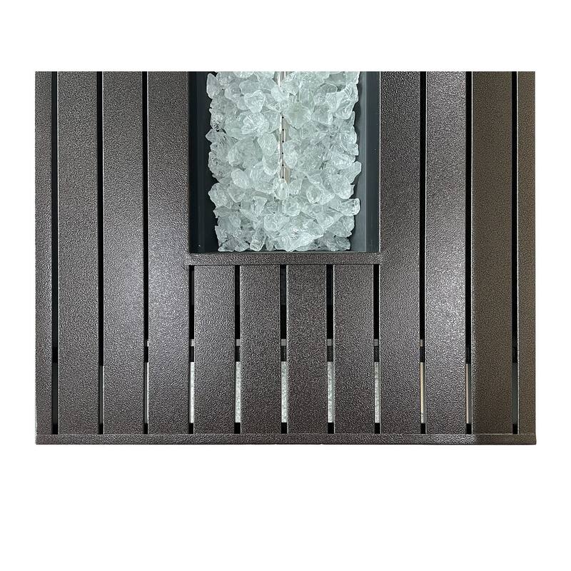 AZ Patio Heaters Outdoor Rectangle Fire Pit in Hammered Bronze - N/A