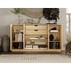 preview thumbnail 29 of 46, Palace Imports 100% Solid Wood 65" Sideboard with Solid Doors, 2-Drawers and Adjustable Shelves Yellow