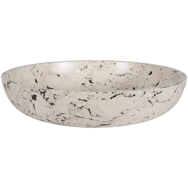 slide 2 of 4, Uttermost 17123 Nouveau 18" Wide Limestone and Resin Decorative Bowl White / Black