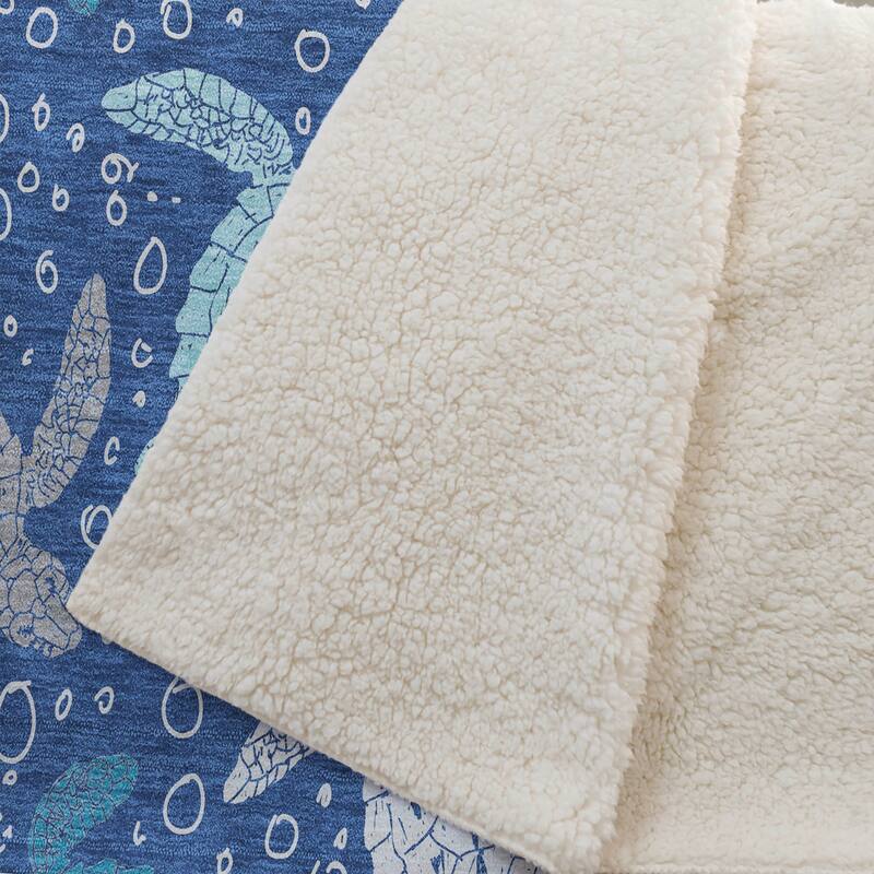 Premium Machine Washable ASB192 Turtle Sherpa Throw Blanket