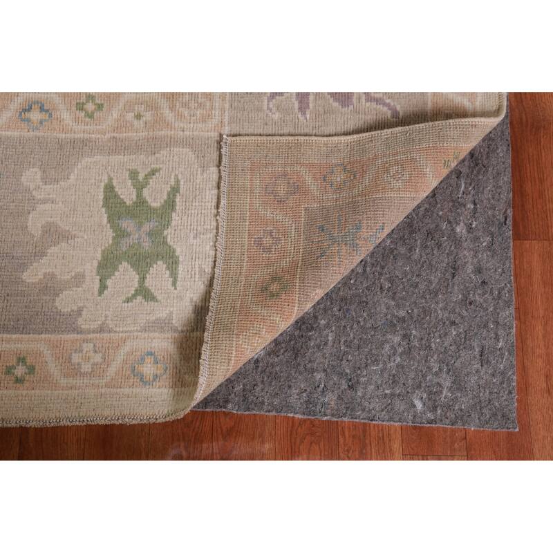 Hand Knotted Oriental 100% Wool Carpet Transitional All-Over Beige & Ivories Oushak Area Rug - 12' 3'' X 9' 4''