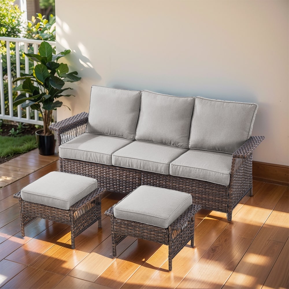 Gymojoy 3-Seat Outdoor Sofa set with Ottoman