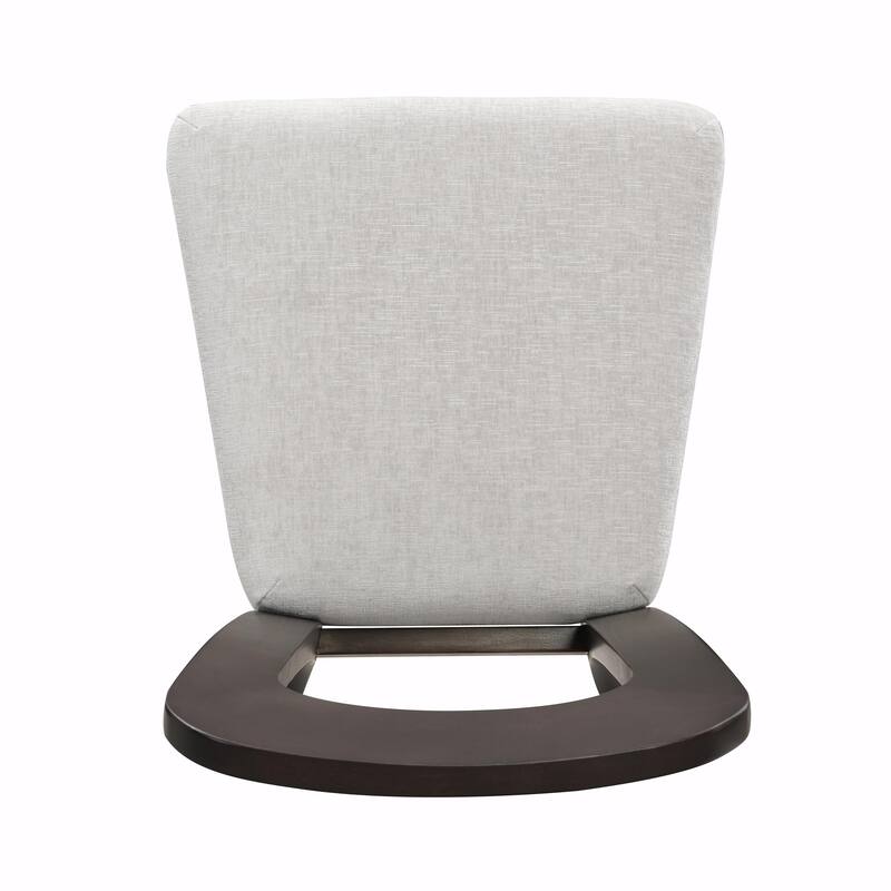 Set of 2 Fabric Upholstered Dining Chairs with Solid Rubber Wood Legs