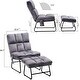 preview thumbnail 41 of 67, MCombo Accent Chair with Ottoman,Velvet Modern Side Pocket Metal Legs Club Chair,0014