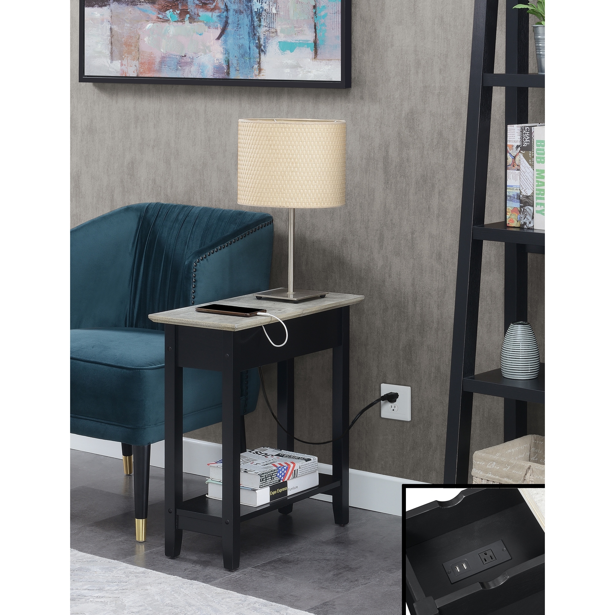 Convenience concepts american heritage on sale flip top end table