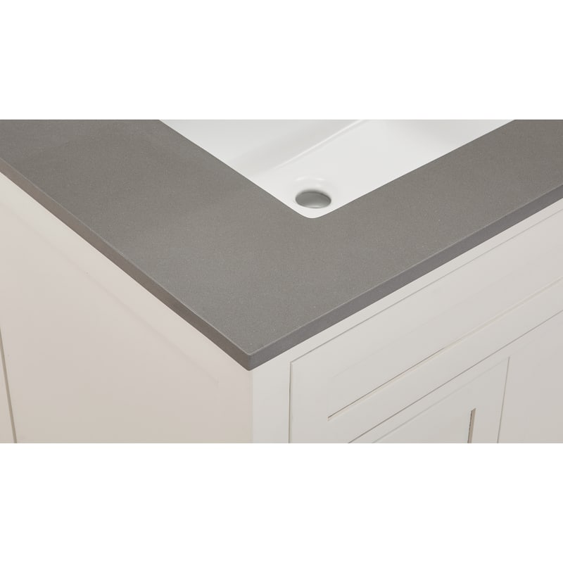 Altair Madrid Bathroom Vanity Countertop in Concrete Grey with White Sink without Vanity