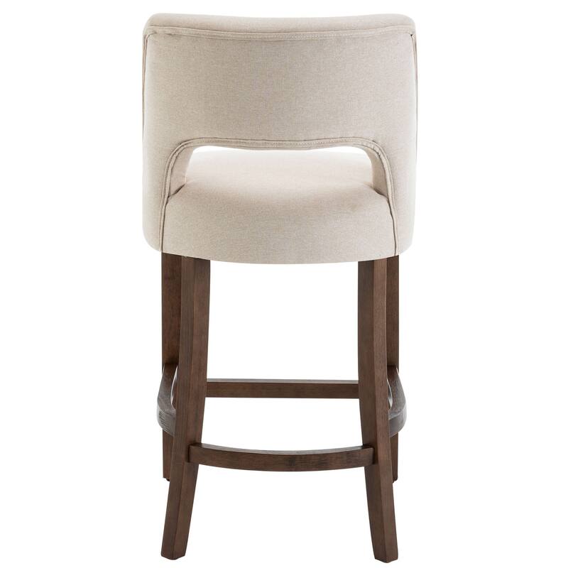 Set of 2/4/6,Upholstered Counter Height Bar Stools,Modern Counter Stools with Wood Legs for Kitchen Island Dining Room Bar