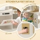 preview thumbnail 6 of 6, White Coner Wooden Play Kitchen with Real Lights & Sounds, Trendy Home Style Kitchen Playset, Gift for Boys & Girls Ages 3+
