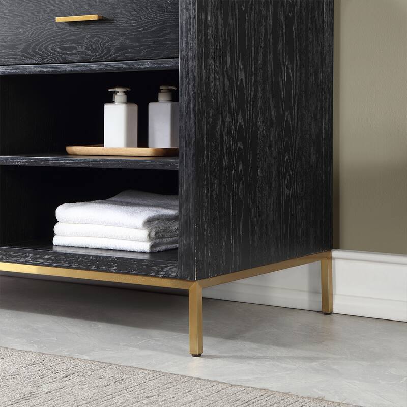 Altair Kesia Bathroom Vanity with Composite Stone Countertop with Mirror
