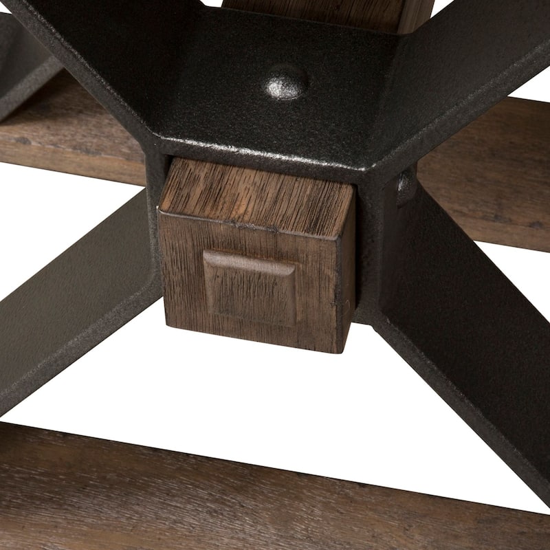 Sonoma Road Weathered Beaten Bark Antique Pewter Metal Rectangular Cocktail Table