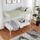 preview thumbnail 33 of 31, Twin Over Twin Metal Bunk Bed, Low Profile, Ladder, High Guardrail