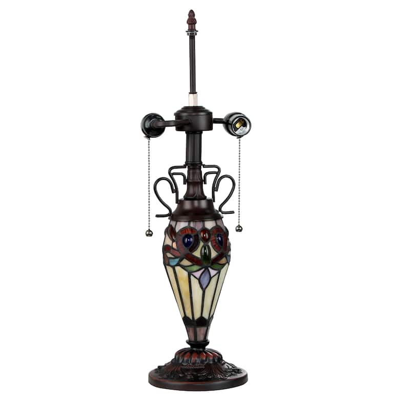 Tiffany-Style Victorian Design 3-light Dark Bronze Table Lamp