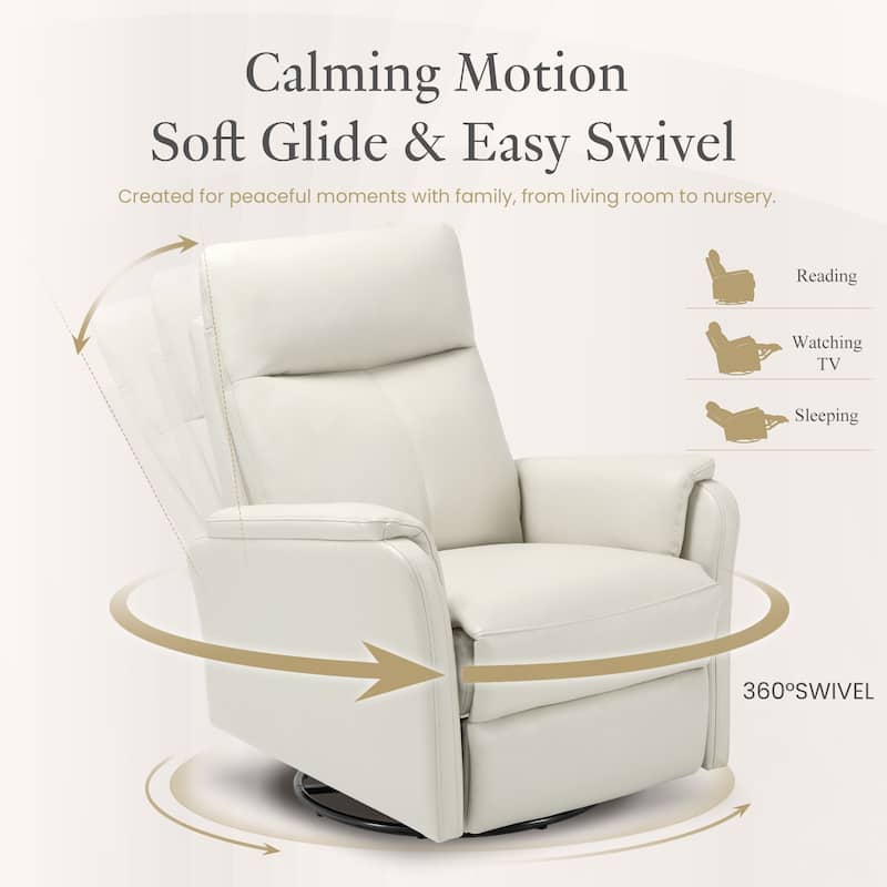 Fabric Recliner Sofa Chair Swivel Rocking Footrest-Single Seat for Living Room