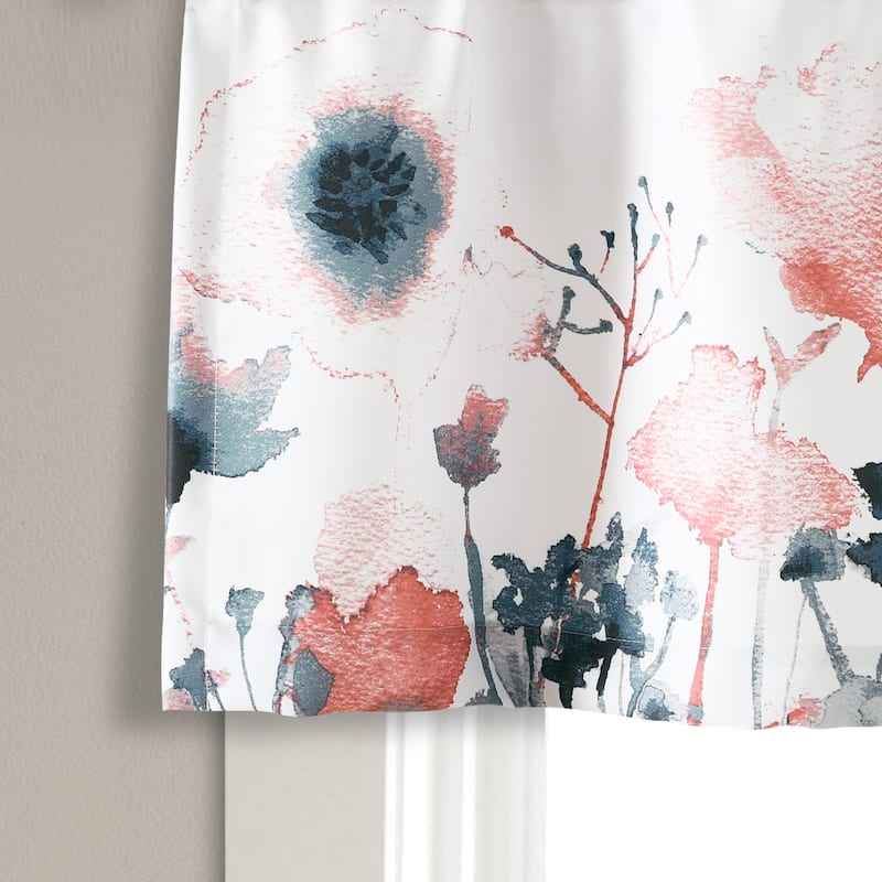 Lush Decor Zuri Flora Light Filtering Window Curtain Valance - 18" x 52"