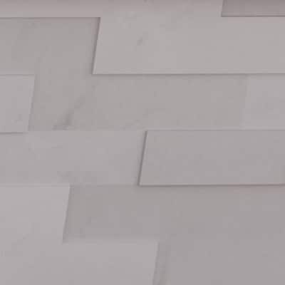 Cliffside 8 in. x 22 in Panel and 8 in. x 24 in. Corner Honed Marble Wall Tile