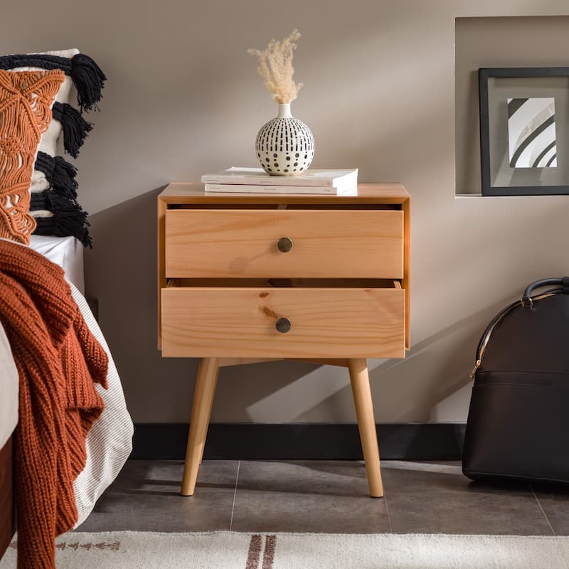 Middlebrook Mid-Century Modern Solid Wood 2-Drawer Nightstand