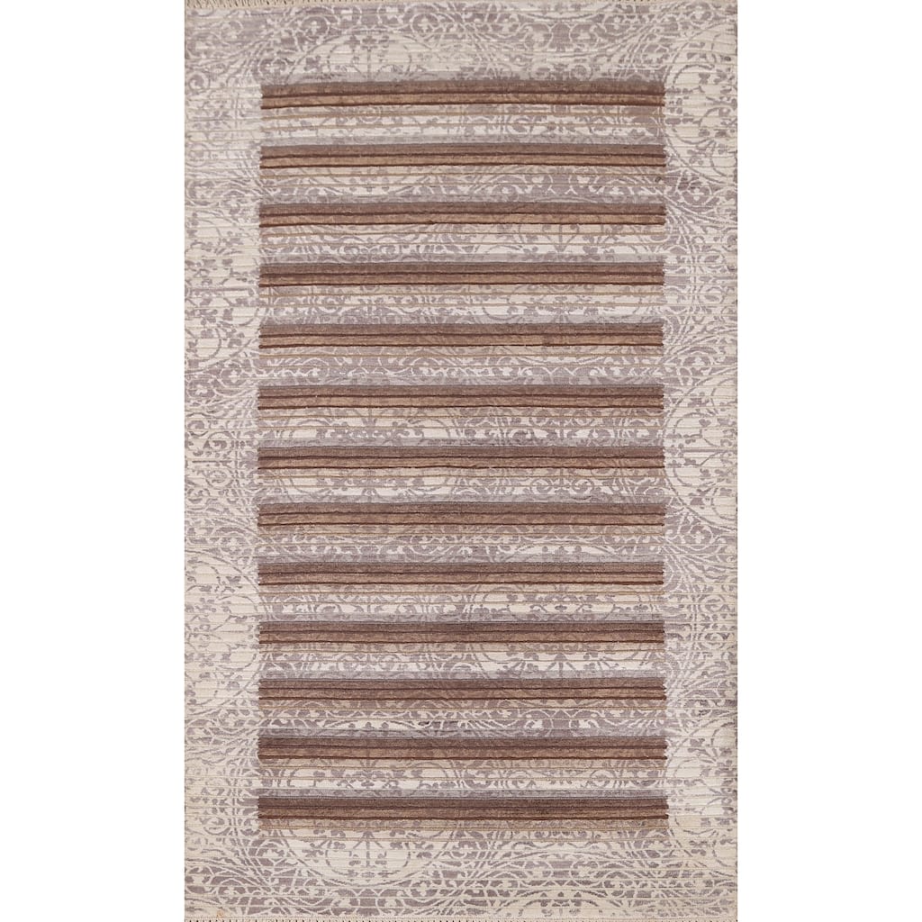 Abstract Oriental Accent Rug Handmade Wool Carpet - 2'9"x 5'0"