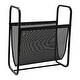 preview thumbnail 6 of 8, Canvas and Metal Log Holder or Magazine Rack - 17.5"L x 9.1"W x 20.0"H Black
