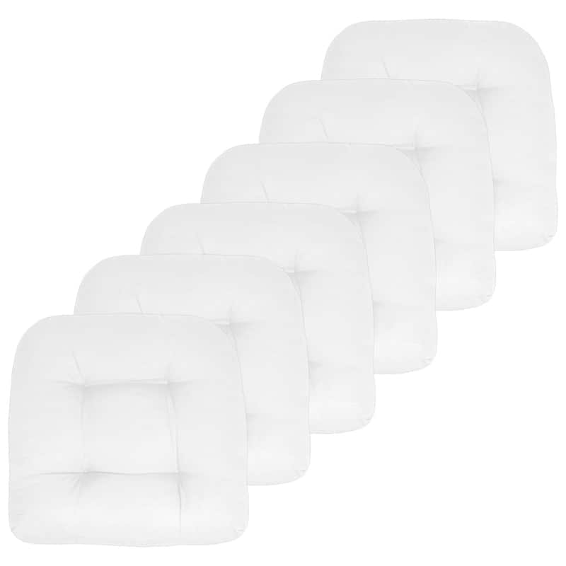 Sweet Home Collection Patio Cushions Outdoor Chair Pads Thick Fiber Fill Tufted 19" x 19"