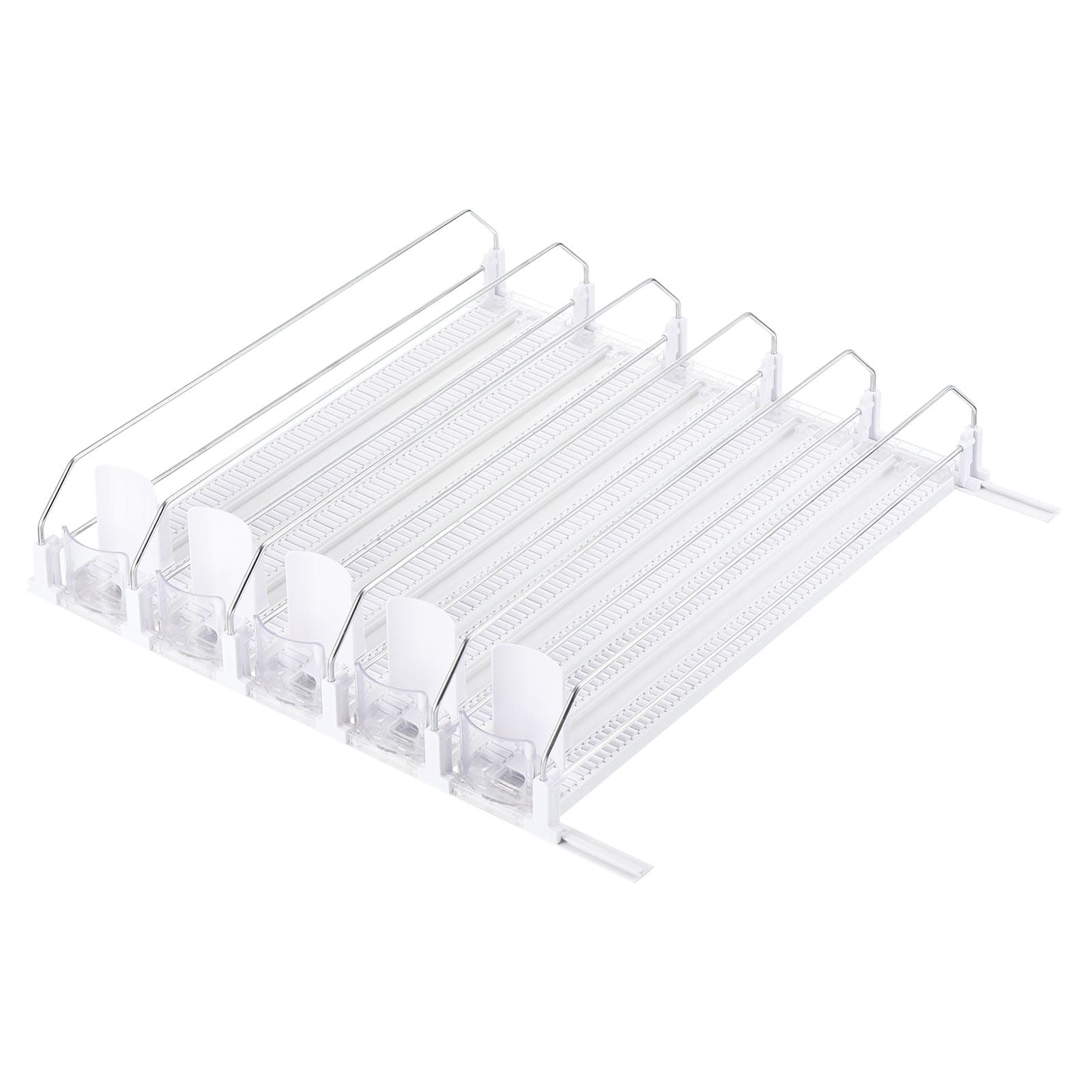 2 Tier Auto Rolling Soda Can Organizer for Refrigerator Freezer &  Countertop Pantry Cabinets Beverage Dispenser Rack Clear BPA-FREE Plastic  Stacking Container, Clear Transparent Plastic 