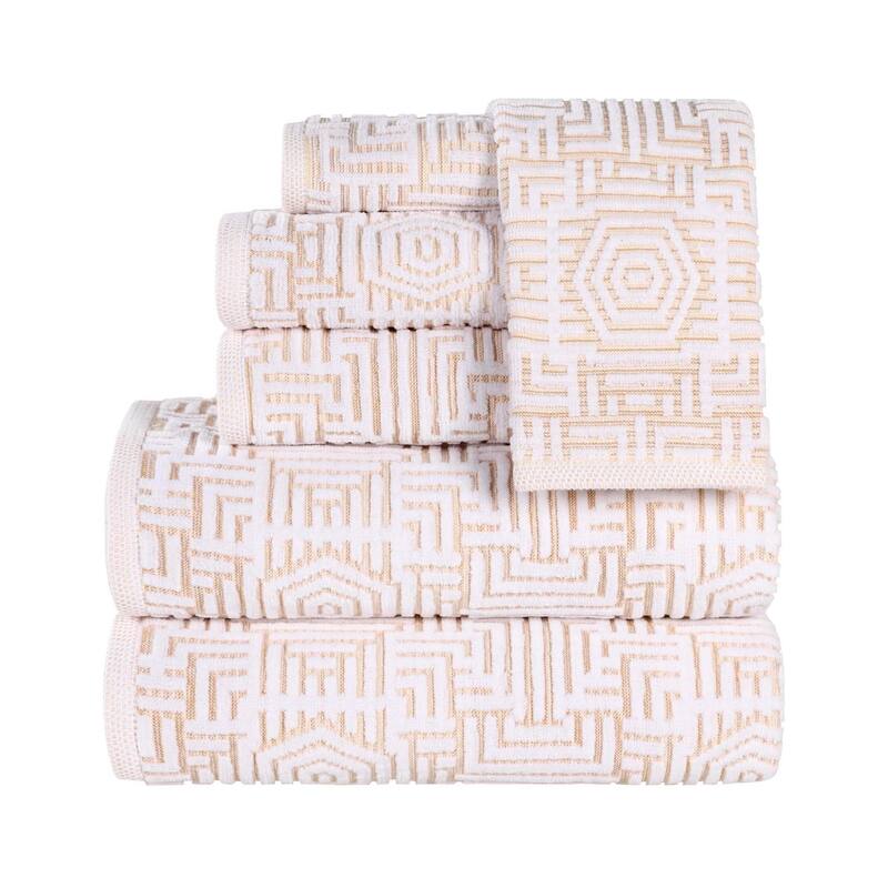 Superior Jasper Cotton Modern Jacquard Soft 6 Piece Bathroom Towel Set
