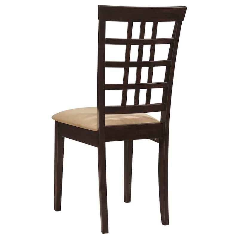 Kelso Cappuccino Lattice Back Dining Side Chair (Set of 2)