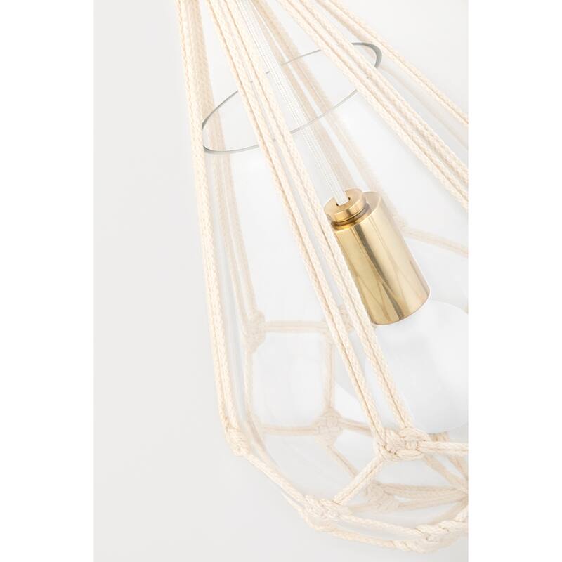 The Curated Nomad Tamarack 1-light Aged Brass Pendant with Clear Glass