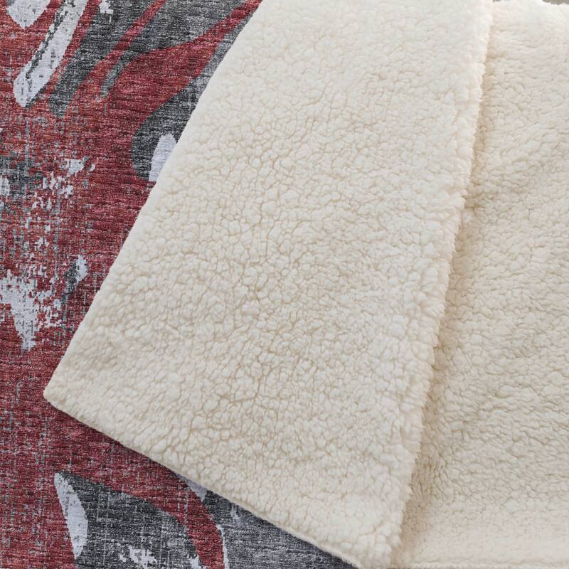 Premium Machine Washable ASB77 Modern Bursts Sherpa Throw Blanket