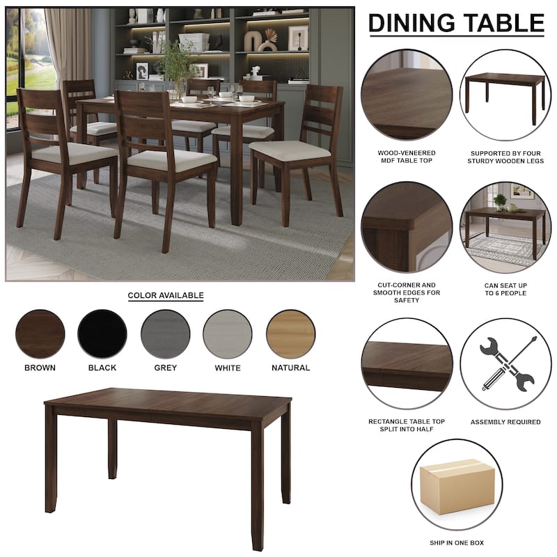 CraftPorch Minimalist Timeless Wooden Dining Table - N/A