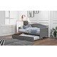 preview thumbnail 3 of 10, Classic Twin Daybed Frame Arched Backrest Sofa Bed with Trundle Wood Slat Support No Box Spring Needed for Bedroom - Grey